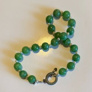Authentic Jade and Pearl Beaded Necklace